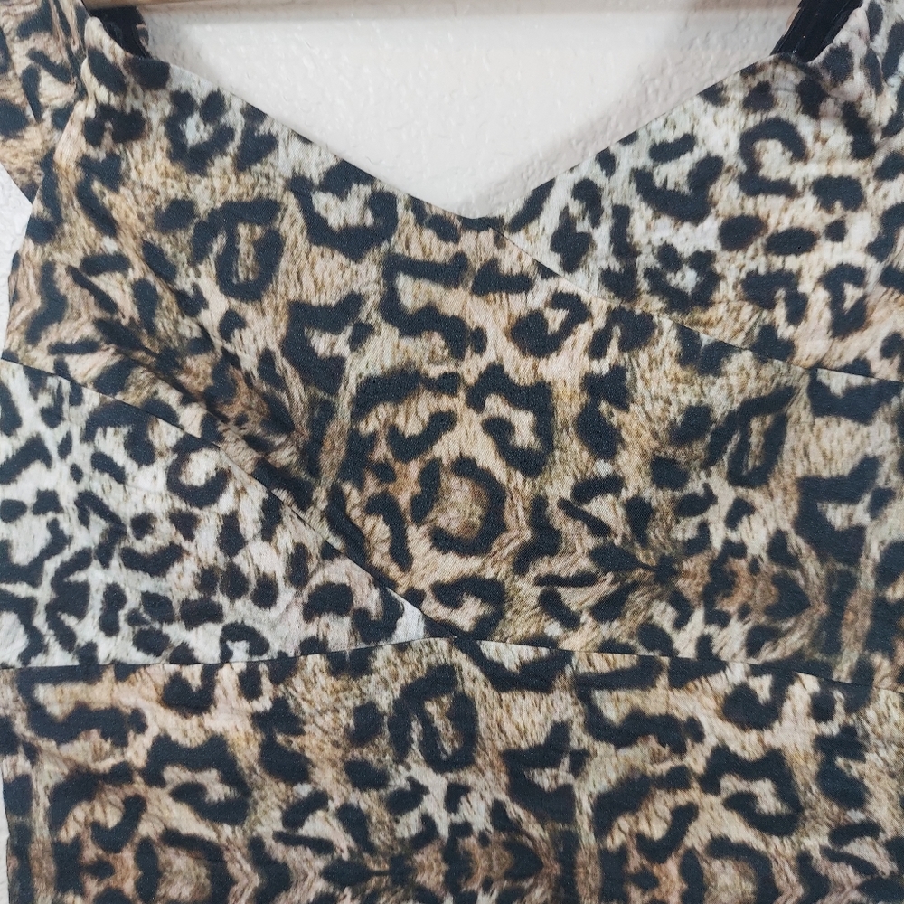 NWT Nicole Miller Collection Animal Print  Mini  Dress Sleeveless Sz 0 - Picture 7 of 16